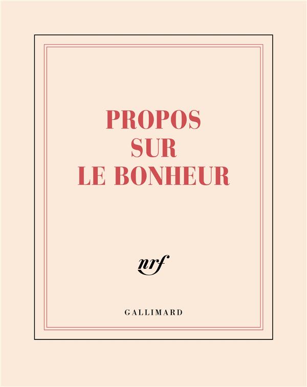CARNET CARRE LIGNE "PROPOS SUR LE BONHEUR"