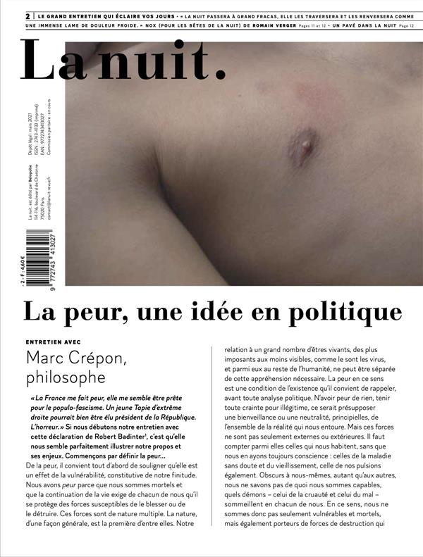 LA NUIT N 2 - LA PEUR, UNE IDEE EN POLITIQUE - LE GRAND ENTRETIEN QUI ECLAIRE VOS JOURS