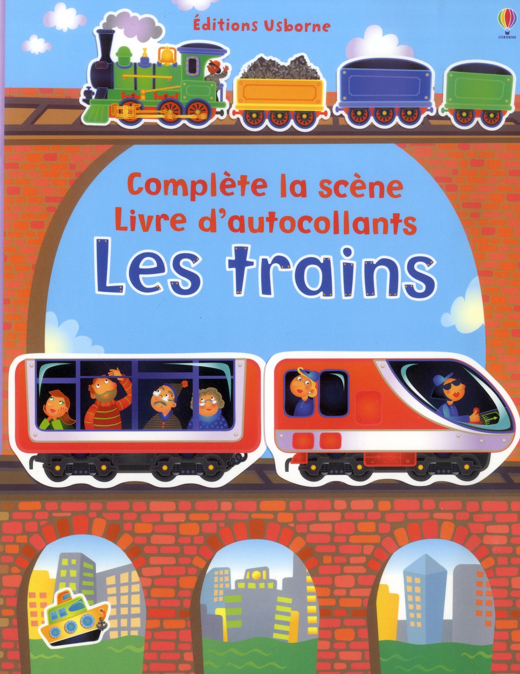 LES TRAINS - COMPLETE LA SCENE - LIVRE D'AUTOCOLLANTS