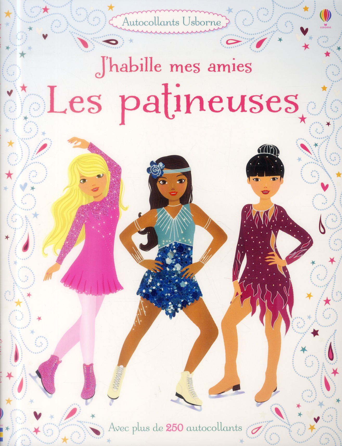 J'HABILLE MES AMIES - LES PATINEUSES - AUTOCOLLANTS USBORNE