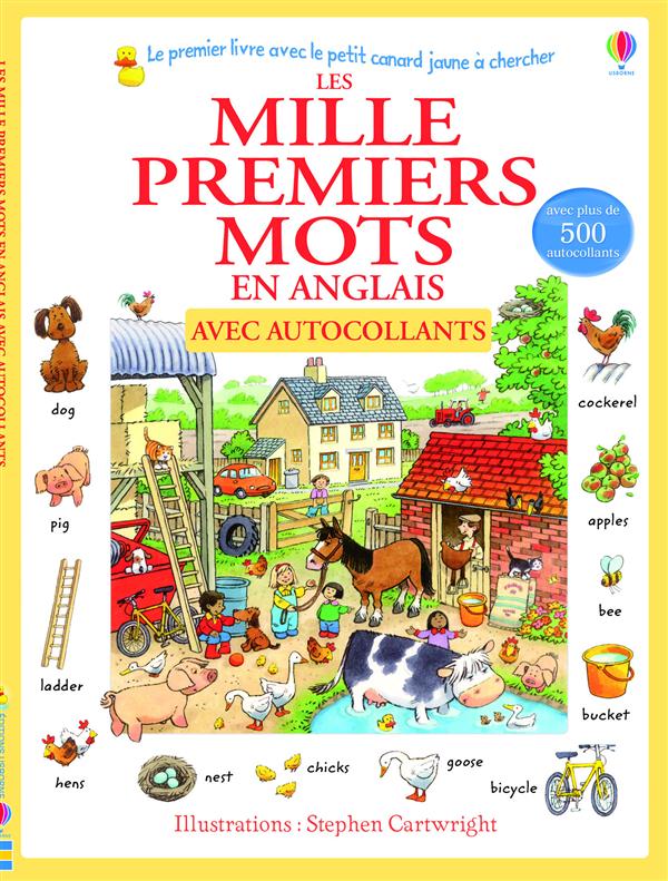 LES MILLE PREMIERS MOTS EN ANGLAIS AVEC AUTOCOLLANTS