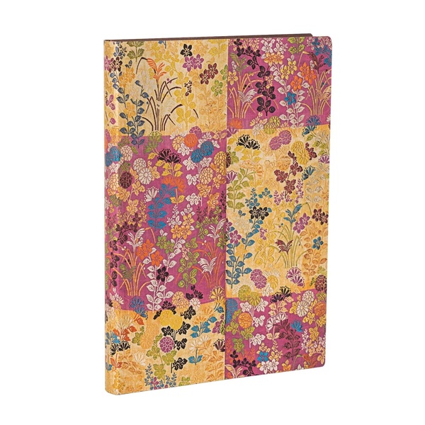 CARNET FLEXIS KARA-ORI ROSE KIMONO JAPONAIS MIDI LIG. 176PG