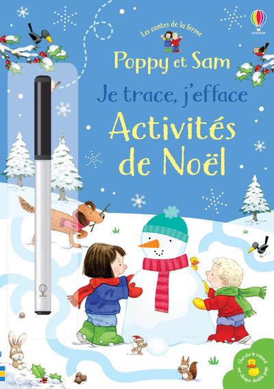 POPPY ET SAM - JE TRACE, J'EFFACE - ACTIVITES DE NOEL - LES CONTES DE LA FERME