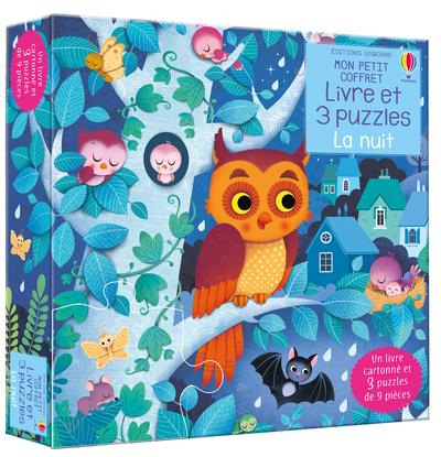 LA NUIT - MON PETIT COFFRET LIVRE ET 3 PUZZLES