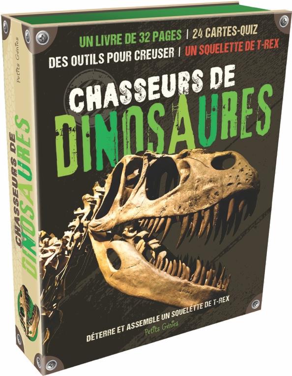 CHASSEURS DE DINOSAURES - UN LIVRE DE 32 PAGES 24 CARTES-QUIZ DES OUTILS POUR CREUSER UN SQUELETTE T