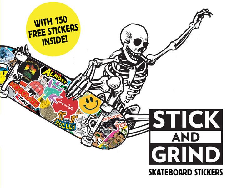 STICK AND SKATE SKATEBOARD STICKERS /ANGLAIS
