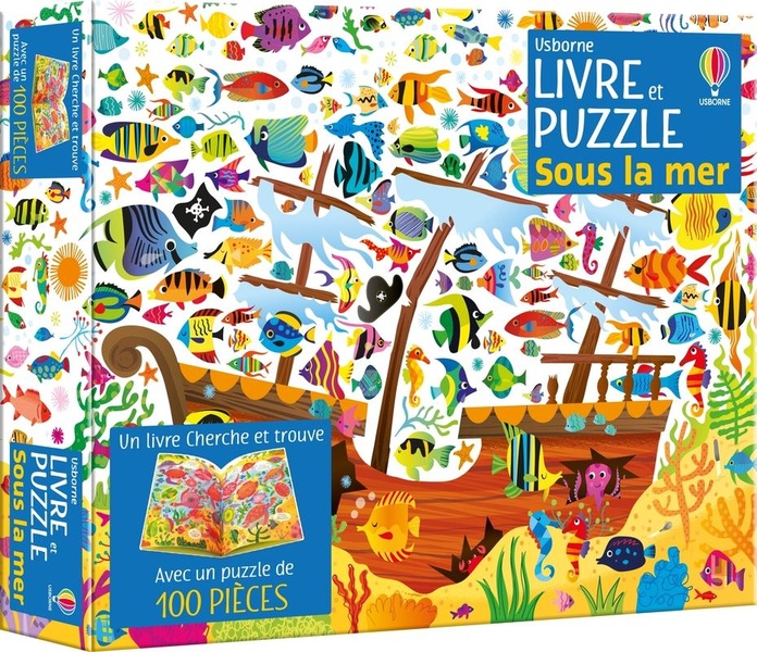 SOUS LA MER - COFFRET LIVRE ET PUZZLE - DES 5 ANS
