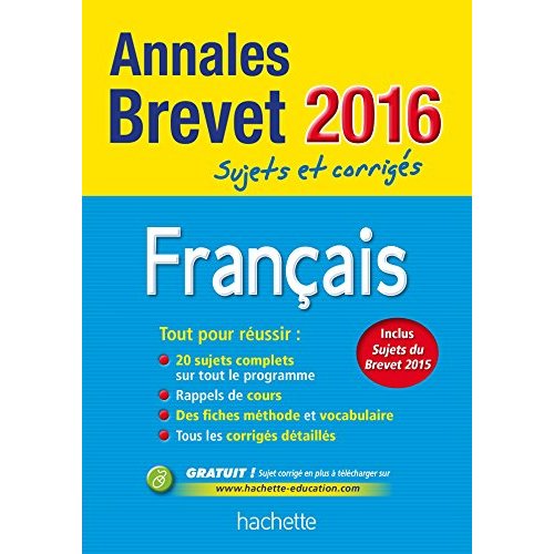 ANNALES 2016 FRANCAIS 3E