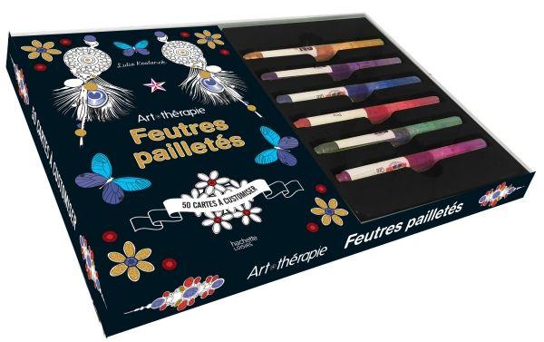 COFFRET ART THERAPIE FEUTRES PAILLETES