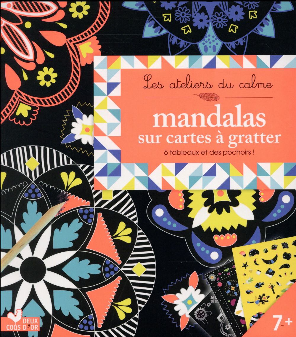 MANDALAS SUR CARTES A GRATTER - BOITE AVEC ACCESSOIRES