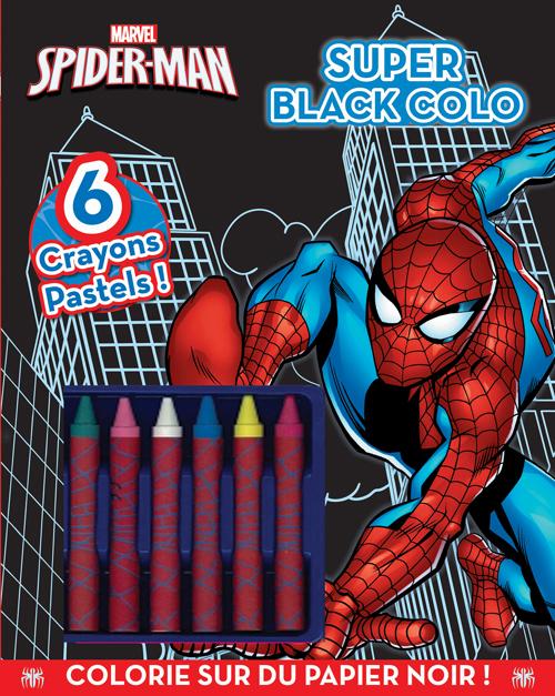 SPIDERMAN , MARVEL , COLO EN NEGATIF AVEC 4 CRAYONS