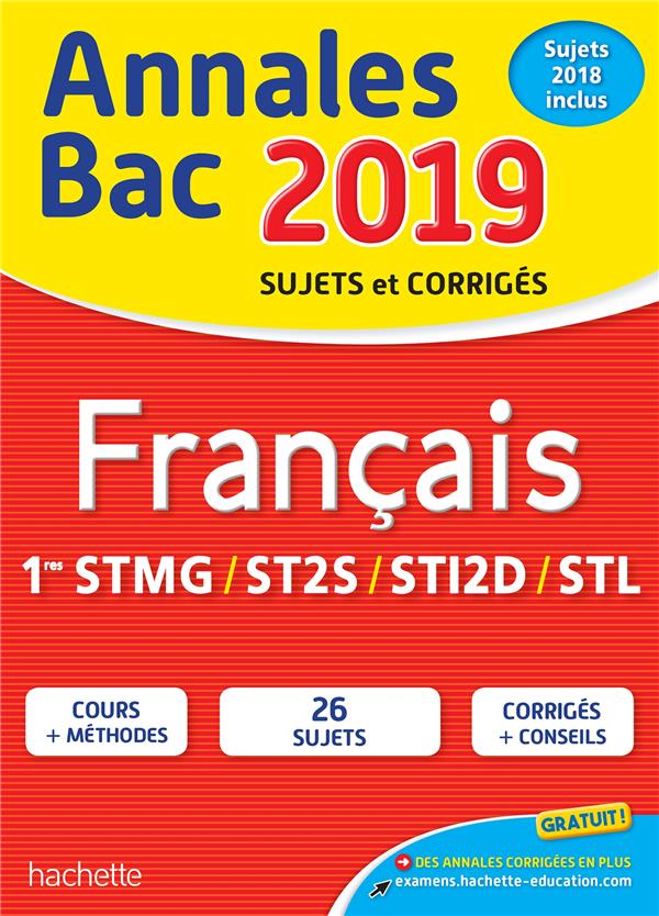 ANNALES BAC 2019 FRANCAIS 1ERES TECHNO