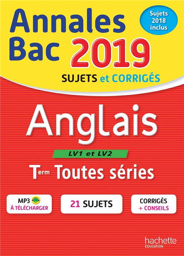 ANNALES BAC 2019 ANGLAIS TLES TOUTES SERIES