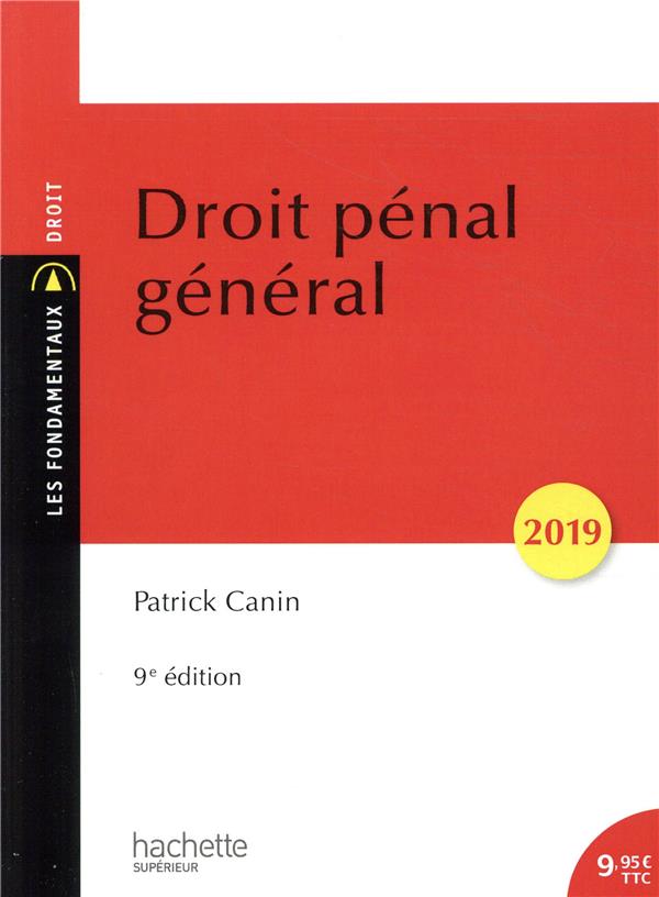 DROIT PENAL GENERAL 2019 (9E EDITION)