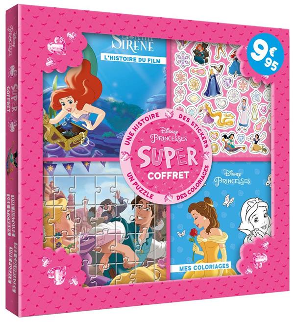 DISNEY PRINCESSES - SUPER COFFRET - HISTOIRE, COLORIAGES, STICKERS, PUZZLE