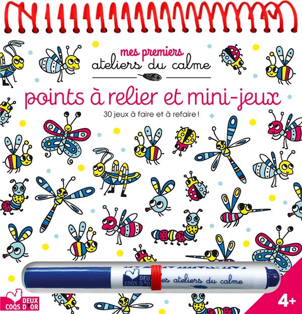 POINTS A RELIER ET MINI-JEUX - BLOC A SPIRALE AVEC FEUTRE EFFACABLE