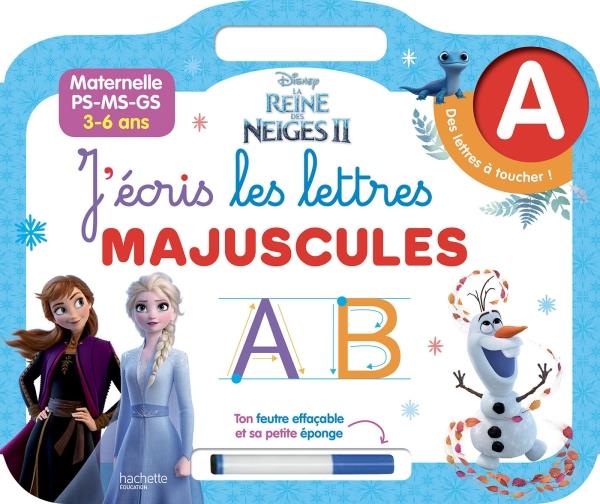 DISNEY REINE DES NEIGES 2 - ARDOISE J'ECRIS LES LETTRES MAJUSCULES (3-6 ANS)