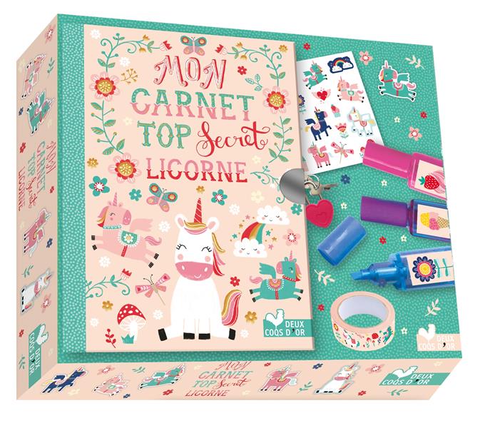 MON CARNET TOP SECRET LICORNES - COFFRET AVEC ACCESSOIRES