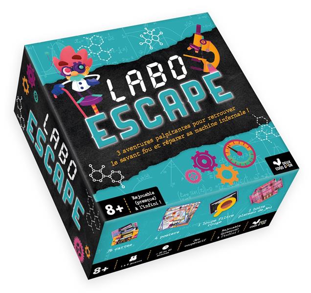 LABO ESCAPE - BOITE AVEC CARTES ET ACCESSOIRES