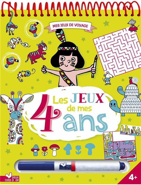 LES JEUX DE MES 4 ANS - BLOC AVEC FEUTRE EFFACABLE