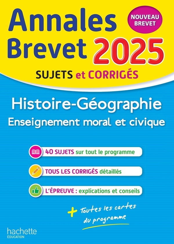 ANNALES BREVET 2025 - HISTOIRE-GEO-EMC 3E - SUJETS ET CORRIGES