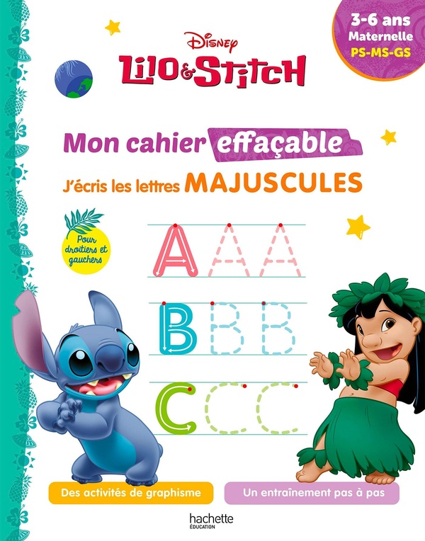 DISNEY LILO STITCH CAHIER EFFACABLE MAJUSCULES