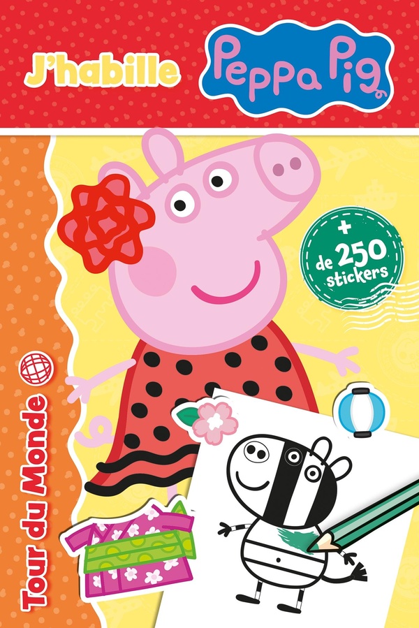 PEPPA PIG - J'HABILLE PEPPA - TOUR DU MONDE - BLOC DE STICKERS - PEPPA PIG A HABILLER