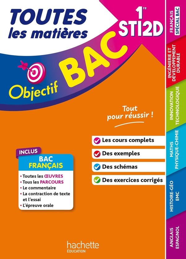 OBJECTIF BAC 2026 - 1RE STI2D TOUTES LES MATIERES