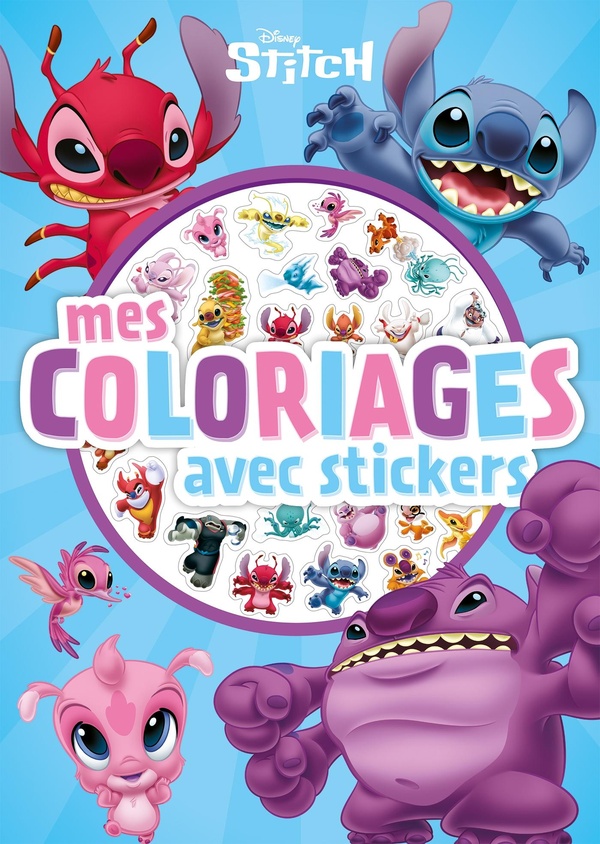 STITCH - MES COLORIAGES AVEC STICKERS - STITCH ET ALIENS - DISNEY