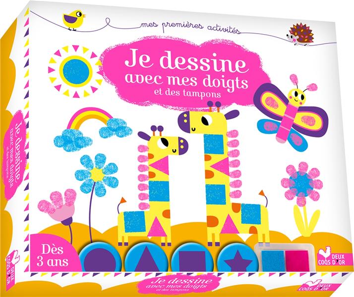 JE DESSINE AVEC MES DOIGTS ET DES TAMPONS  - COFFRET GROS TAMPONS ET ENCRIER