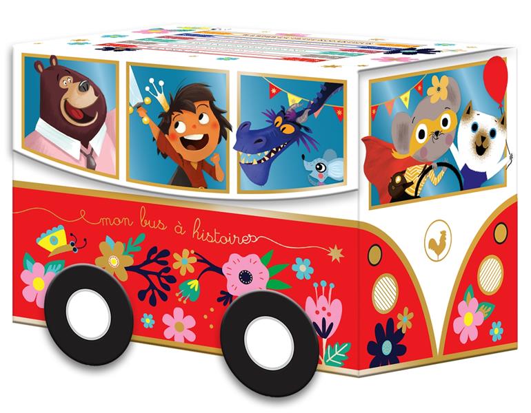 LE BUS A HISTOIRES - COFFRET AVEC 6 LIVRES