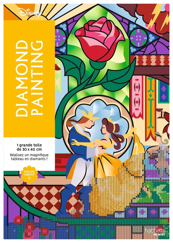 KIT DIAMOND PAINTING DISNEY OFFICIEL - LA BELLE ET LA BETE - REALISEZ UN MAGNIFIQUE TABLEAU EN DIAMA