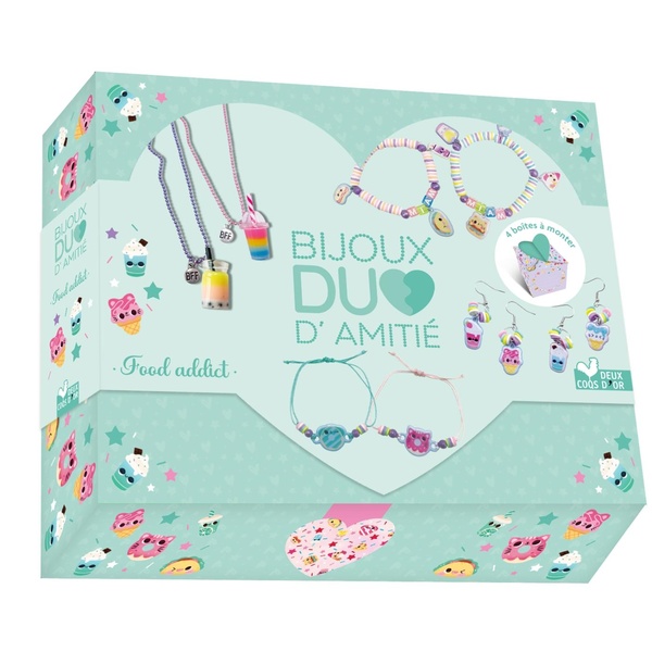 BIJOUX DUO D'AMITIE - FOODADDICT - COFFRET AVEC ACCESSOIRES