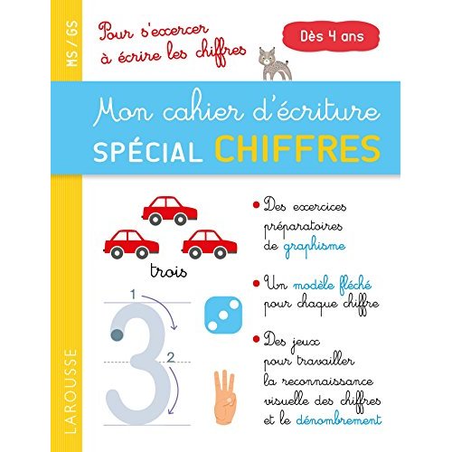 MON CAHIER D'ECRITURE, SPECIAL CHIFFRES