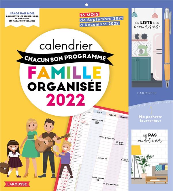 CALENDRIER  CHACUN SON PROGRAMME FAMILLE ORGANISEE 2022 - A CHACUN SON PROGRAMME