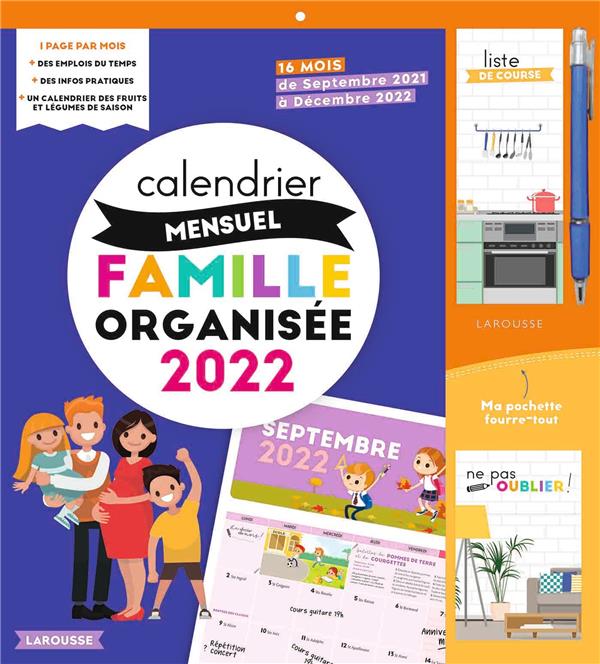 CALENDRIER MENSUEL - UNE ANNEE ORGANISEE - 2022