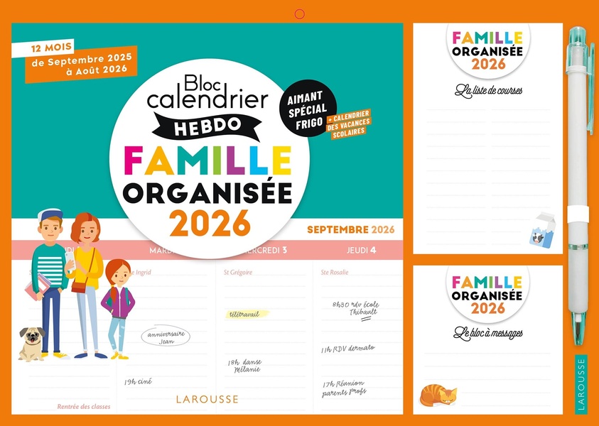 LE PETIT CALENDRIER HEBDO DE LA FAMILLE ORGANISEE 2026
