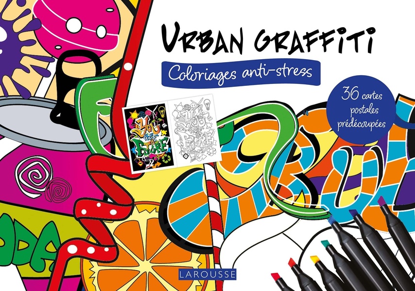 CARTES POSTALES A COLORIER : URBAN GRAFFITI