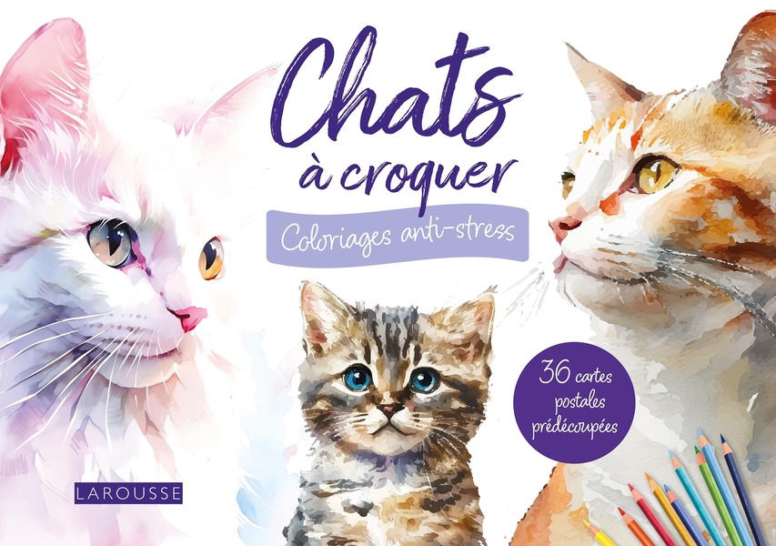 CARTES POSTALES A COLORIER : CHATS A CROQUER