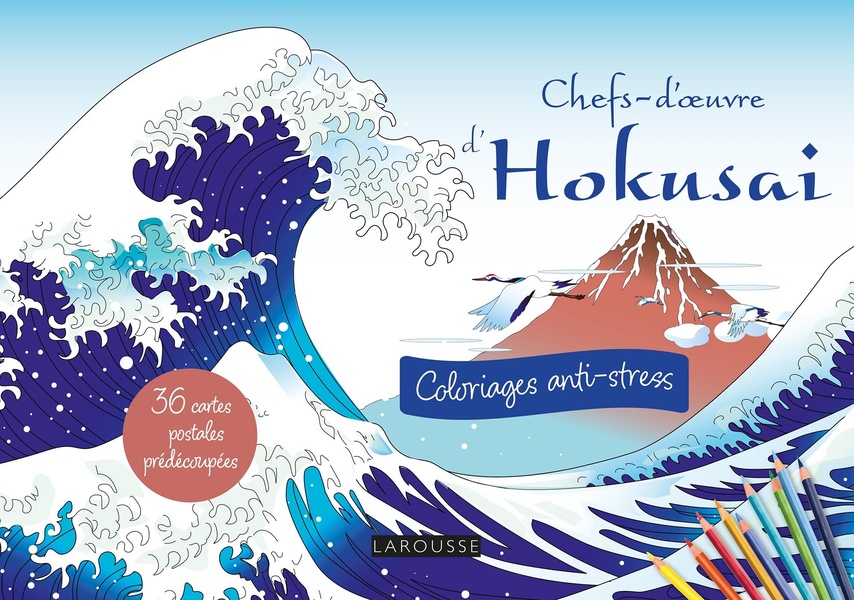 CARTES POSTALES A COLORIER : CHEFS-D'OEUVRE D'HOKUSAI