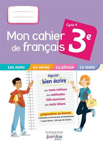 MON CAHIER DE FRANCAIS 3E 2022 CAHIER DE L'ELEVE