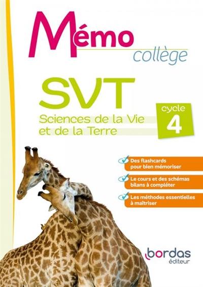 MEMO COLLEGE SVT CYCLE 4 2022 LIVRET