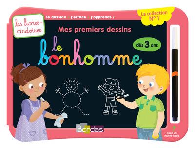 LES LIVRES-ARDOISES - MES PREMIERS DESSINS LE BONHOMME DES 3 ANS