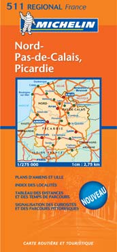 CARTE REGIONALE FRANCE - T2600 - CARTE ROUTIERE 511 NORD PAS DE CALAIS, PICARDIE 2007
