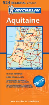 CARTE REGIONALE FRANCE - T2626 - CARTE ROUTIERE 524 AQUITAINE 2007