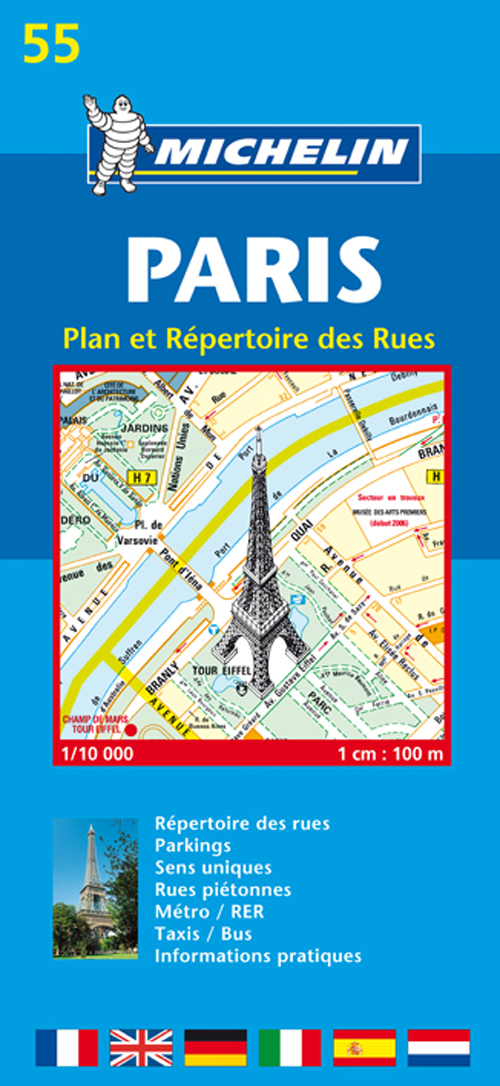 PLANS DE VILLE MICHELIN FRANCE - T150 - PLAN 55 PARIS INDEX RUES 2009