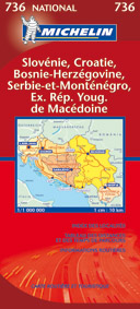 CARTE REGIONALE EUROPE - T10700 - CARTE ROUTIERE 736 SLOVENIE, CROATIE, BOSNIE-HERZEGOVINE
