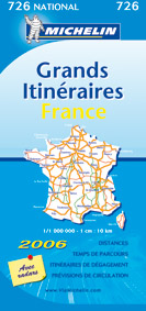 CARTE NATIONALE FRANCE - T8100 - CARTE ROUTIERE 726 FRANCE GRANDS ITINERAIRES 2006