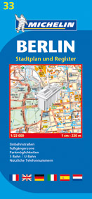 PLANS DE VILLE MICHELIN EUROPE - PLAN BERLIN - STADTPLAN UND REGISTER