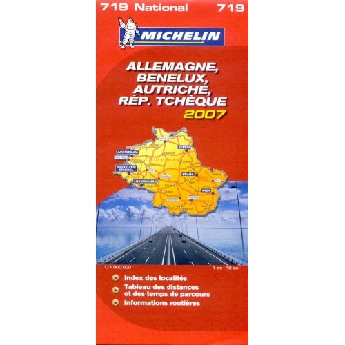 CARTE REGIONALE EUROPE - T9550 - CARTE ROUTIERE 719 ALLEMAGNE/BENELUX/AUTRICHE/REPUBLIQUE TCHEQUE 20